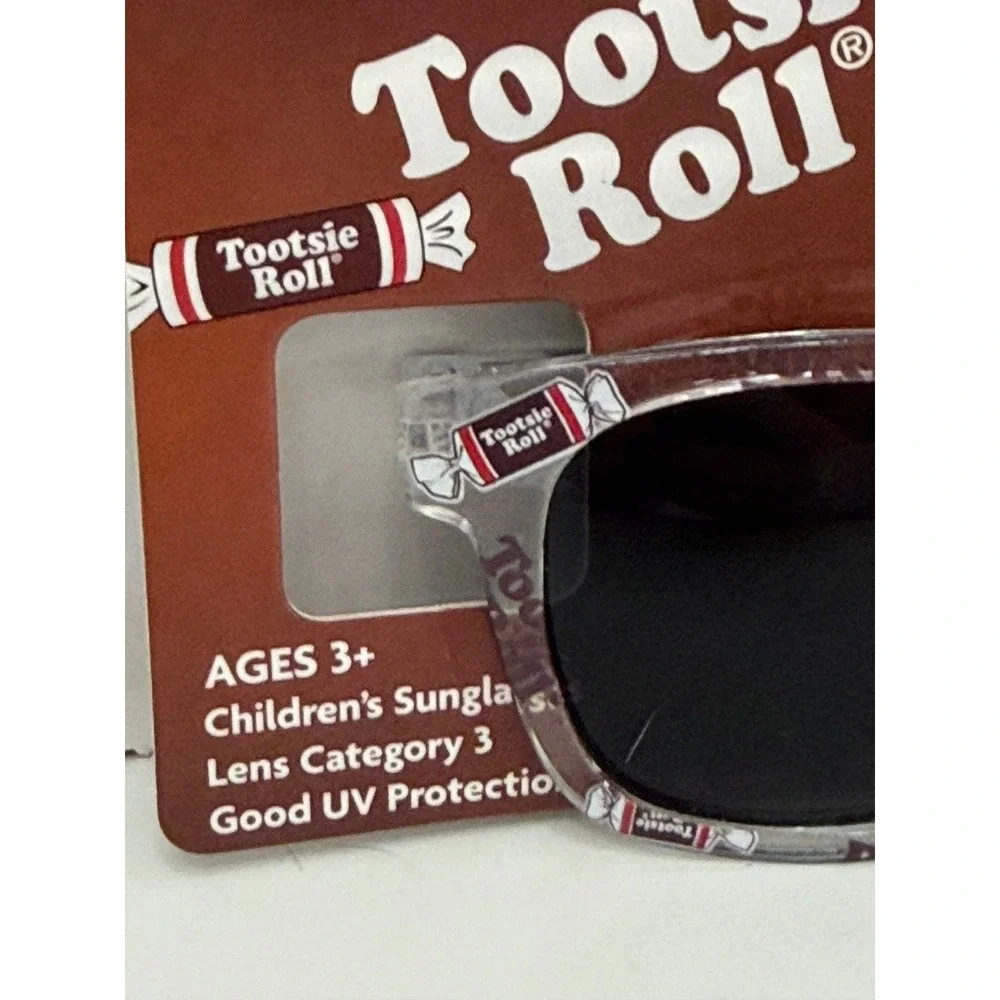Tootsie Roll Kids Sunglasses Clear Novelty Candy Logo Print UV Protection New
